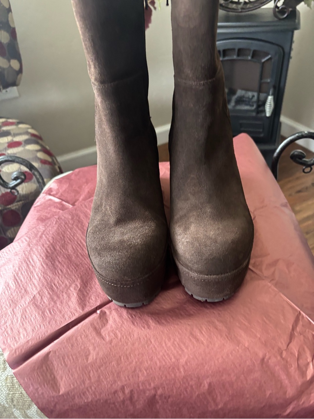 Paloma Barceló Brown Suede Platform Ankle Boots